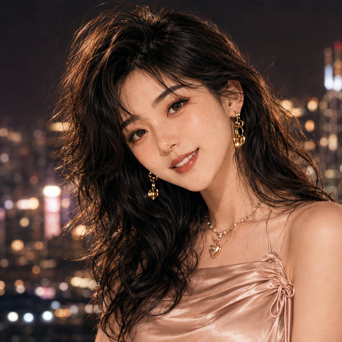 香港のビクトリア・ハーバーを見渡す Celia Leung (梁心晴)