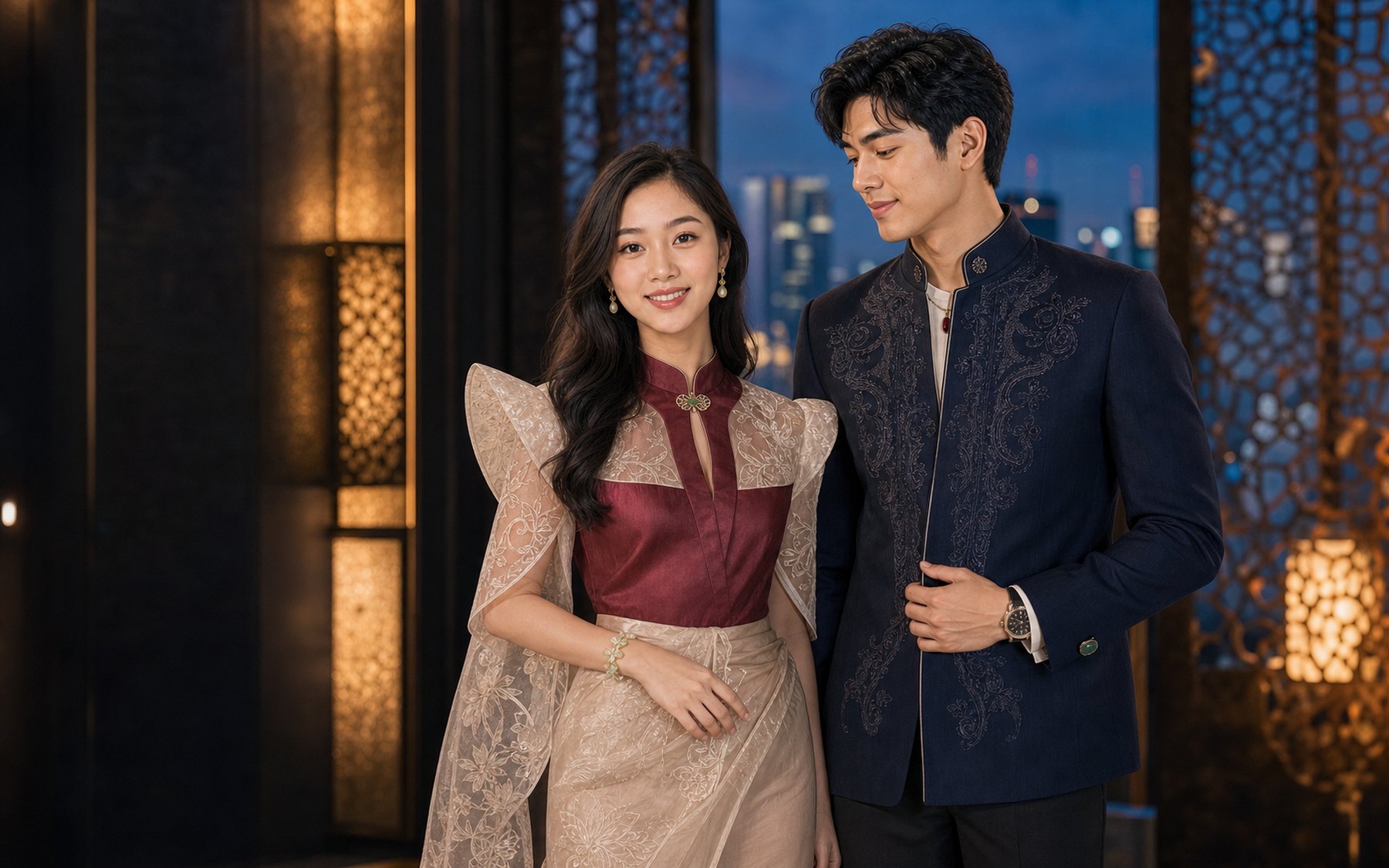 Love Beyond Noise (爱越纷扰) in contemporary Filipino-Chinese formalwear at a Manila cultural venue