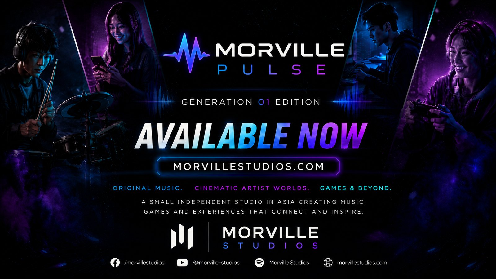 Morville Studios Generation 01 artists and Morville Pulse in the One Month Later studio film