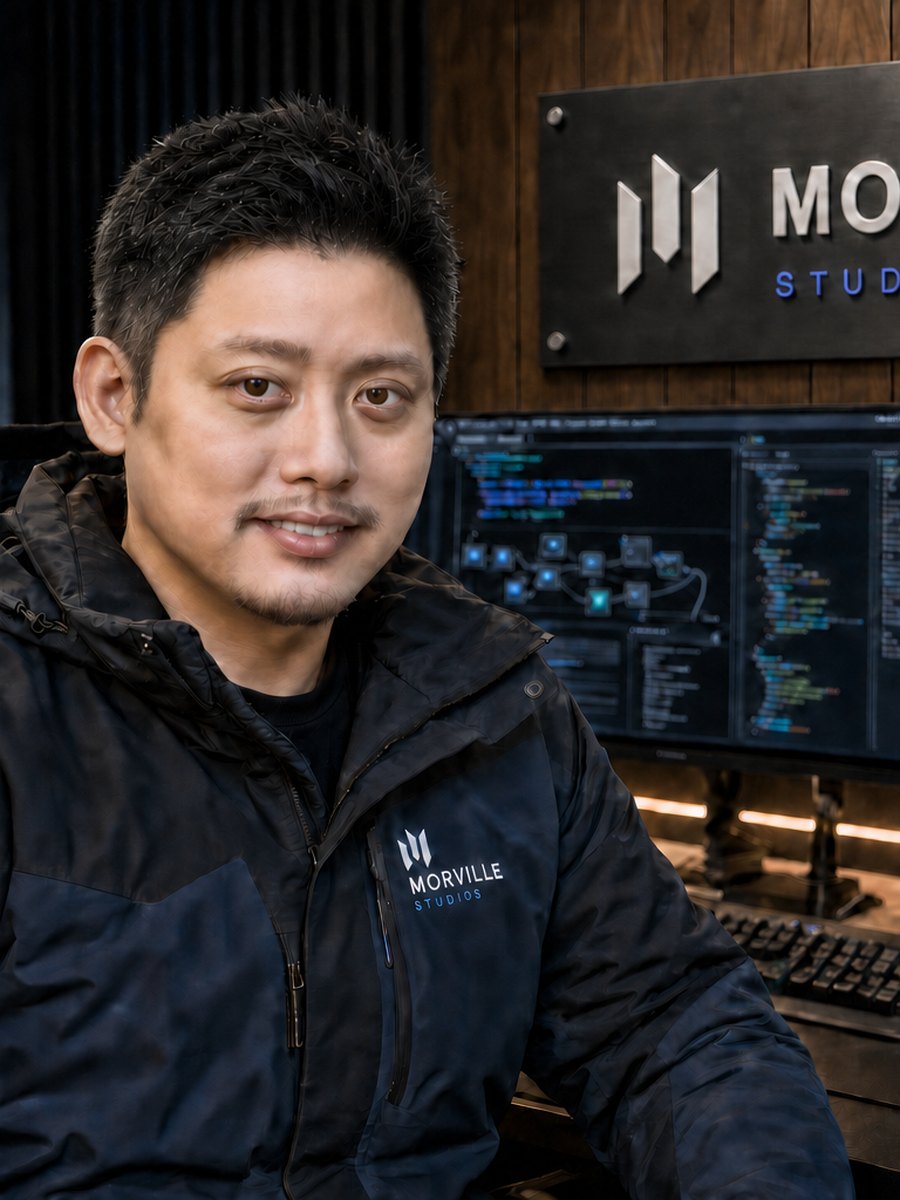 Morville Studiosの制作スタジオにいるSai Yujin