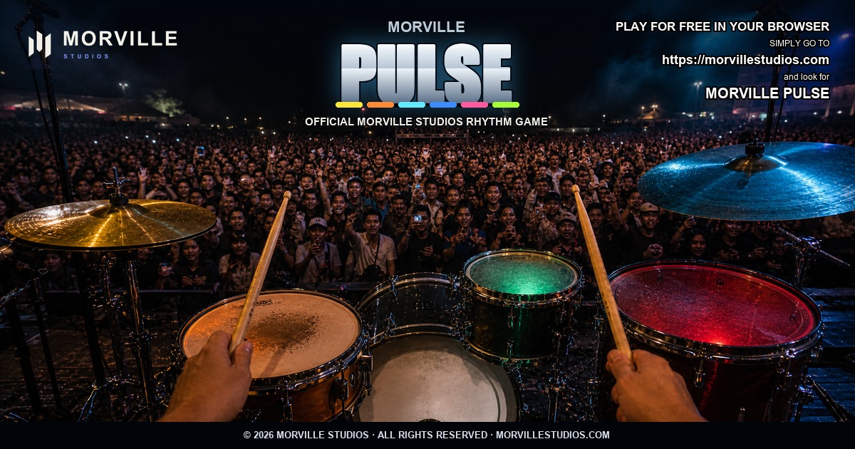 Morville Pulse rhythm game artwork featuring the Morville Studios artist universe